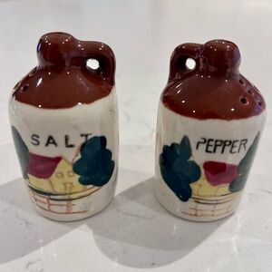 Vintage Salt and Pepper Shakers Wales Ceramic Made in Japan Barn Ducks Mini Jugs
